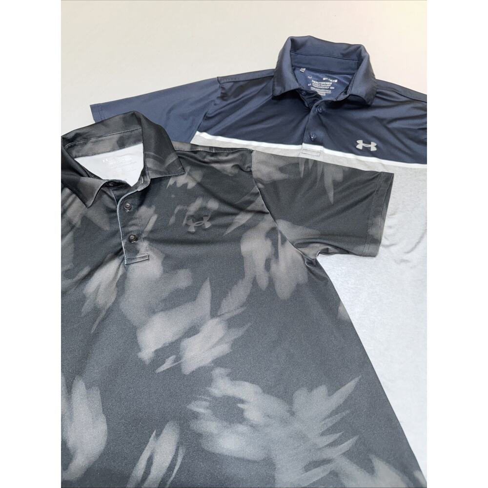 Under Armour The Playoff Polo Shirt Lot of 2 Mens Medium Golf Performance